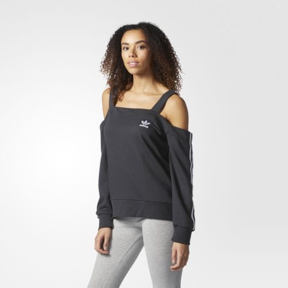 adidas cold shoulder sweatshirt